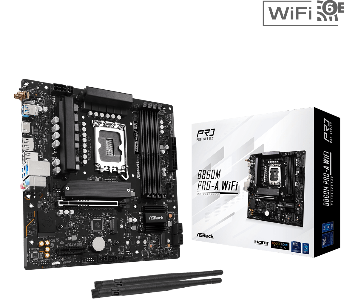 ASRock B860M Pro-A WiFi 1851 mATX HDMI/DP DDR5
