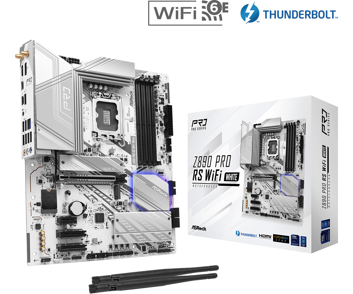 MB ASRock Z890 Pro RS WIFI White Motherboard